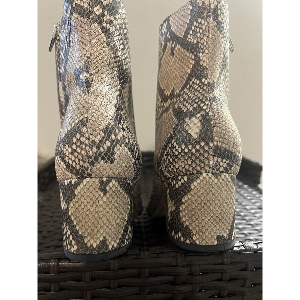 Dolce Vita Leather Snake Embossed Ankle Boots Booties 9 Western Summer Cowgirl - Picture 5 of 12